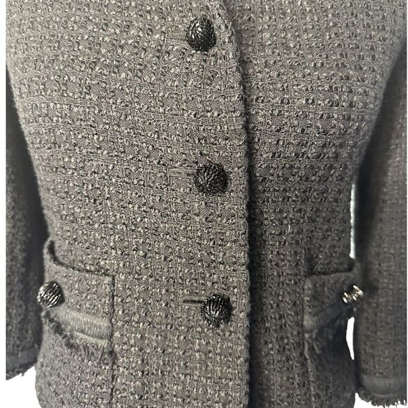 Talbots Metallic Tweed Blazer Jacket with Embellished Buttons Size 2P - Picture 10 of 16